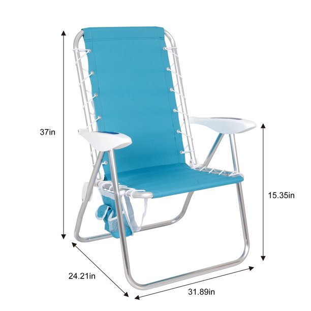 2-Pack Mainstays Reclining Bungee Beach Chair, Teal *PICKUP ONLY*