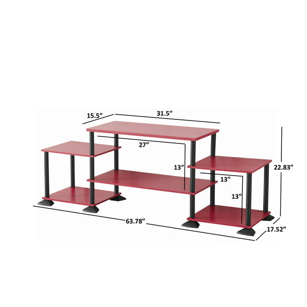 Mainstays No Tools Assembly TV Stand for TVs up to 40", Red/Black