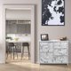 Sorbus Dresser with 5 Drawers- White Frame, White Marble Drawers