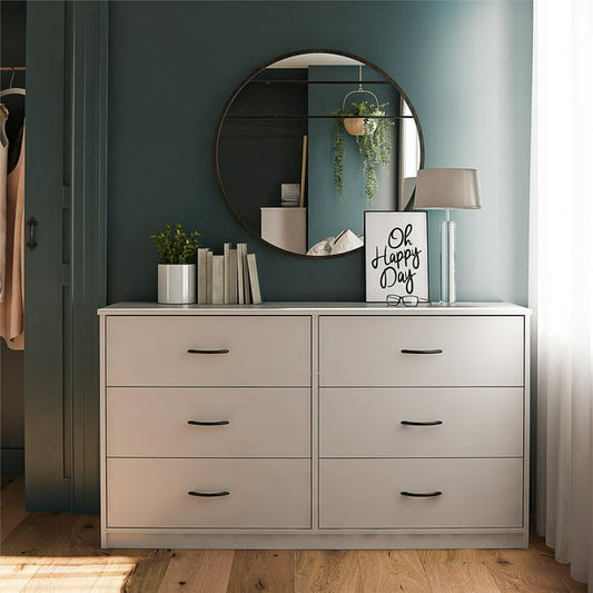 Mainstays Classic 6 Drawer Dresser, Dove Gray