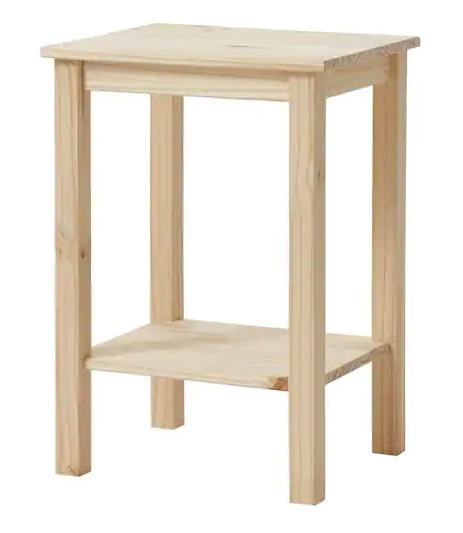 StyleWell 15 in. Unfinished Basic Pine End Table